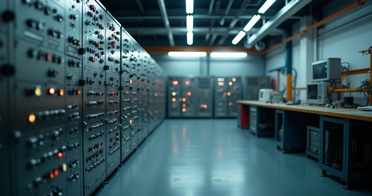 Técnico avaliando eletrodoméstico usado em oficina especializada com ferramentas e bancada organizada