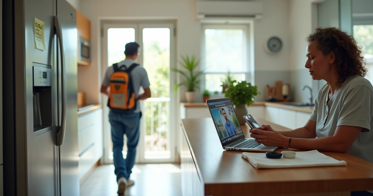 Dona de casa compara avaliação técnica presencial e online para eletrodoméstico avariado